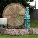 Roadside Pottery and Glass Display - Sapulpa, OK As you drive into Sapulpa, you can see this five foot tall display of a Pottery plate, glass bottle and drinking glass.  This highlight&#039;s the town&#039;s economic history with Frankoma Pottery and Premium Glass Company.  It&#039;s located at the intersection of Route 66 and New Sapulpa Road on the Northeast side of town.