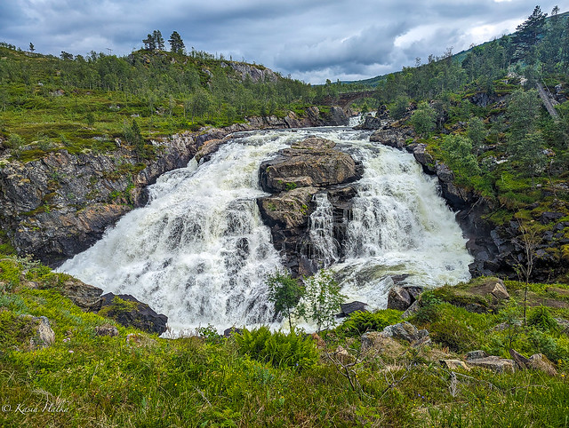 One of the cascades on Bjoreia River before Vøringsfossen Waterfall, Norway-132951693