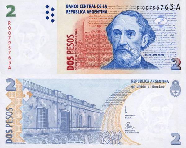 Argentina p346a 2 Pesos-1997