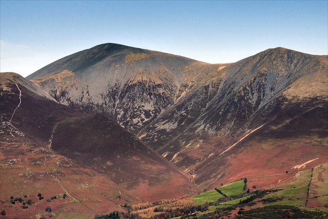 The two main peaks of Skiddaw as seen from Catbells