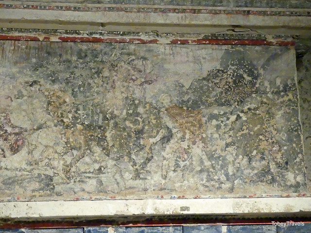 001 Tomb of Philip II, Facade, Hunting Scene Mural, 3rd c BC Museum of the Royal Tombs of Aigai (Vergina)  (3)