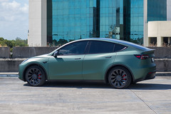 Tesla Model Y Matte Pine Green Wrap