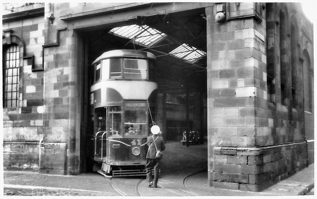 Edinburgh tram No. 41 @ Tollcross depot - Jun 1956
