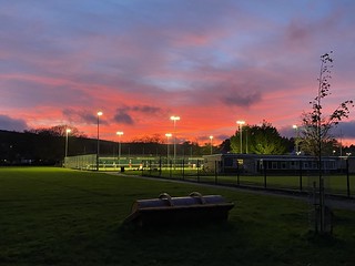 Sunset over the tennis court