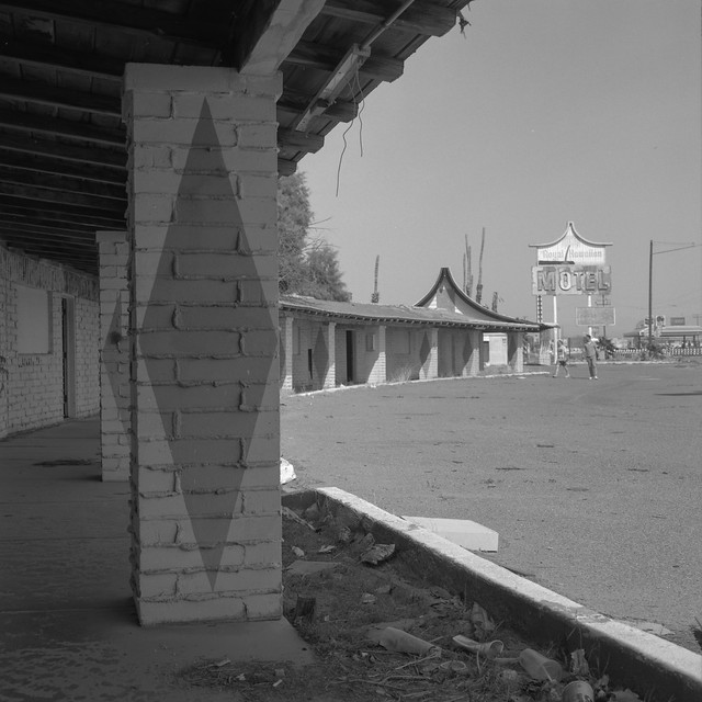Abandoned desert motel