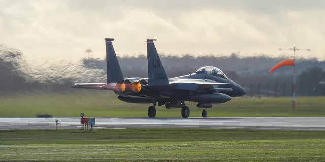 F-15E Strike Eagle on take off