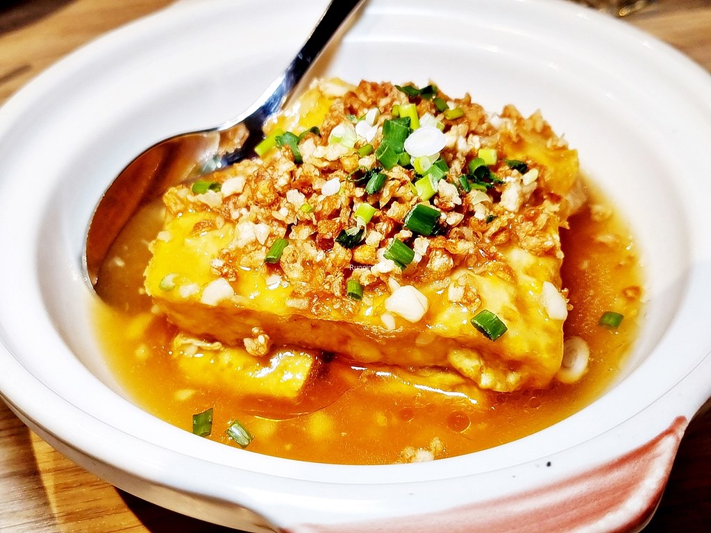 Golden Egg Tofu With Chye Poh