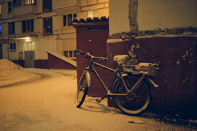 Bike under the snow