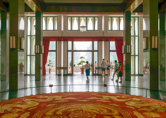 Inside Independence Palace overlooking Lê Duẩn Street