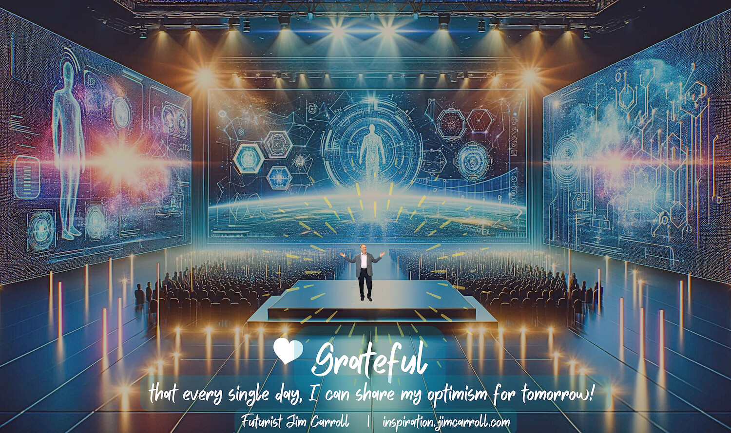 "Grateful that every single day, I can share my optimism for tomorrow!" - Futurist Jim Carroll