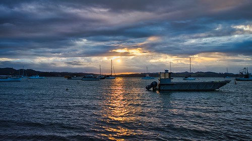 sunset newzealand water