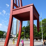 broken chair in Geneva in Geneva, Switzerland 