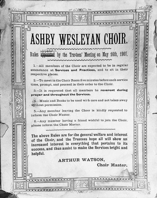 IMG_6622 Ashby Wesleyan Choir Rules May 16th 1907