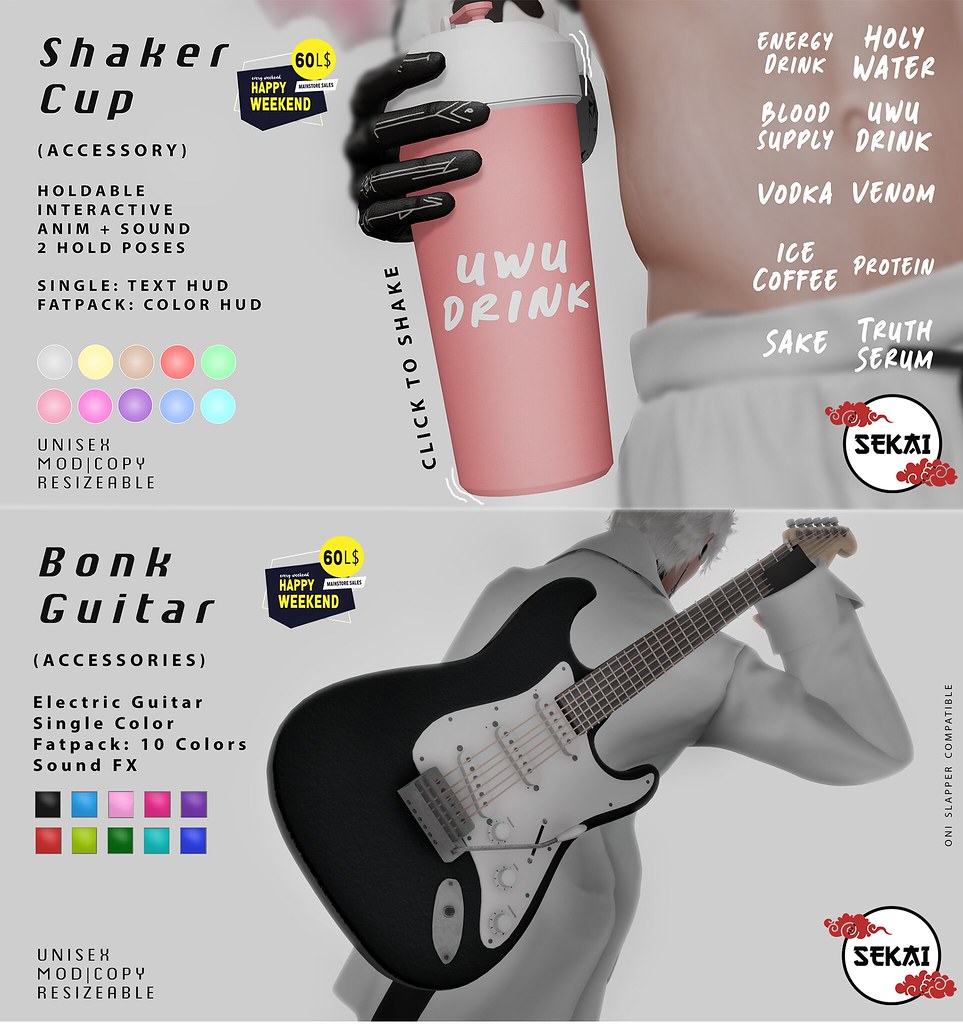 SEKAI – Shaker Cup + Bonk Guitar – 60L$ Happy Weekend