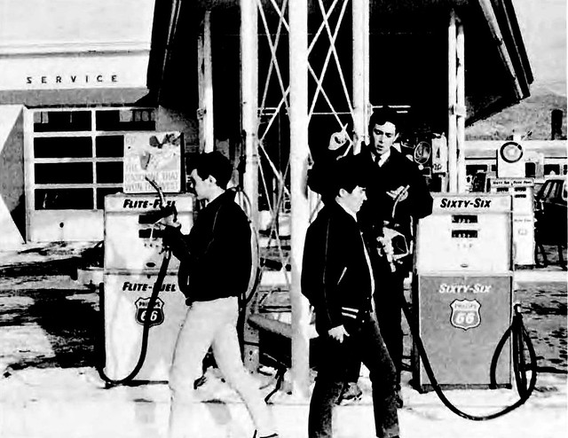 Boys from Assumption High School working after school at Phillips 66 Gas Station 1968 Flite Fuel in Rutledge Vermont
