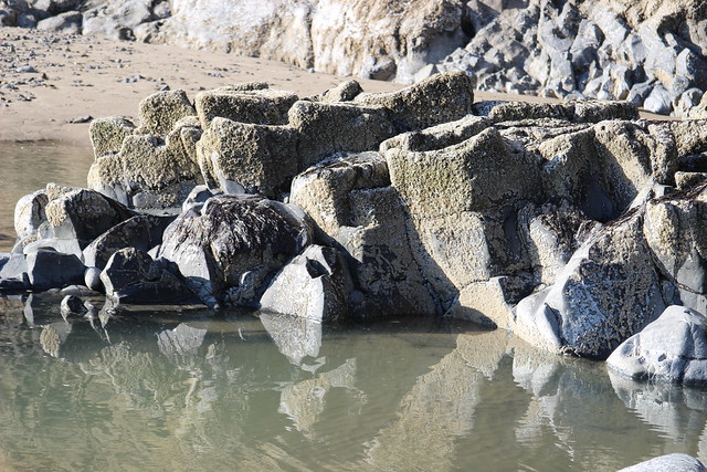 Basalt rocks reflections