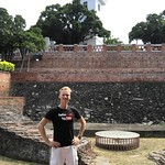 in front of Fort Zeelandia in Taiwan in Tainan, Taiwan 