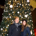 together at the Christmas tree in Den Haag, Netherlands 