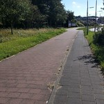 bicycle road towards the beach in Velsen, Netherlands 