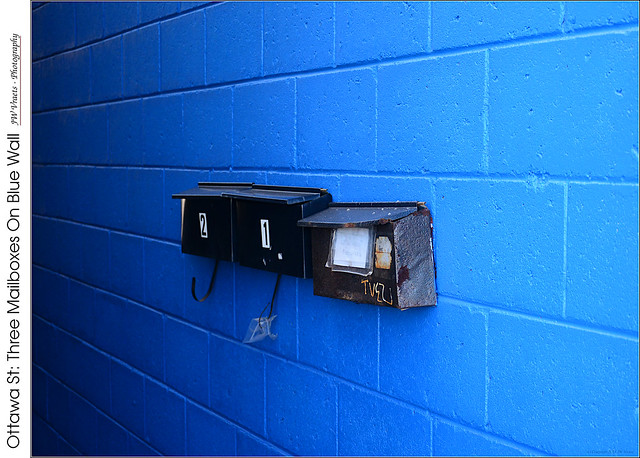 Ottawa St: Three Mailboxes On Blue Wall