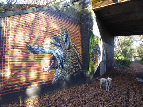 Street Art and Guide Dog in Training, Ivy