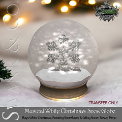 Swank & Co. Musical White Christmas Snow Globe
