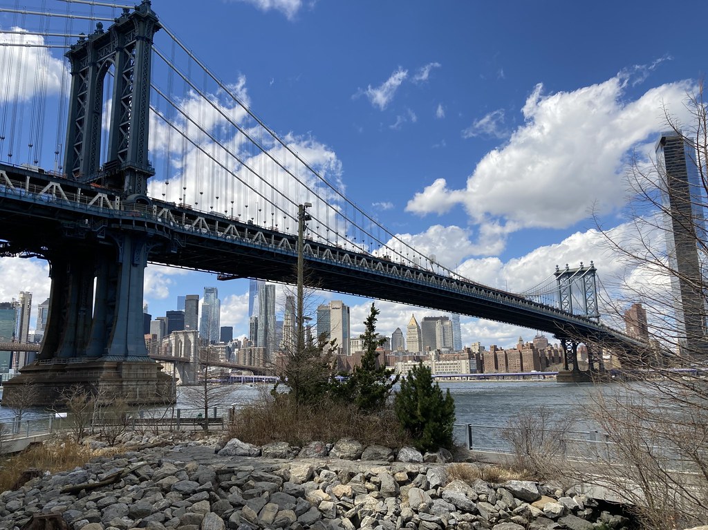 View of Manhattan Bridge from Brooklyn Bridge Park