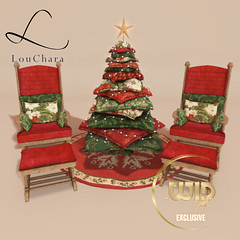 LouChara Holiday Cuddles Chair and Pillow Tree