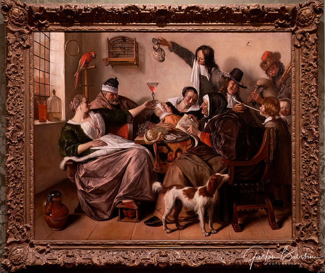 painting 'as the old sing so pipe the young' from jan steen