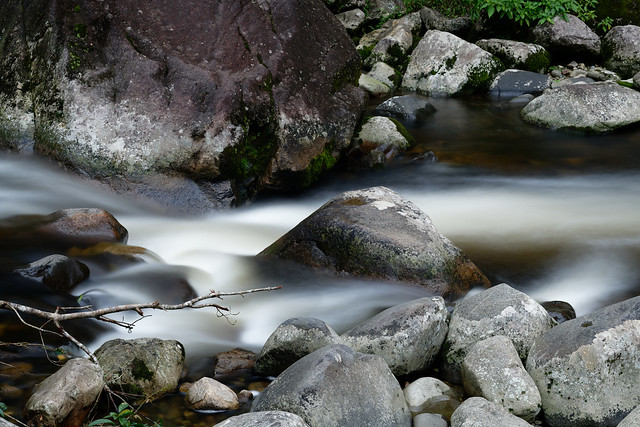 Rocks and river in Long exposure