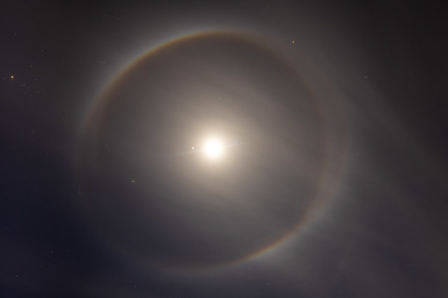 The Moon-Jupiter Conjunction with a Lunar Halo