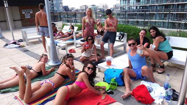 attending a rooftop pool party in Toronto, Canada in Toronto, Canada 