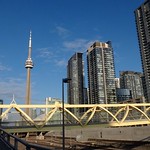 cityplace district with the yellow bridge in Toronto, Canada 