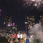 celebrating Canada Day in style with large fireworks in Toronto, Canada 