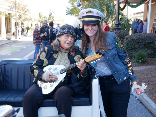 Hazel the Delta Rambler and Melanie Merz at WWOZ's moving day second line parade - Nov. 28, 2023. Photo by Louis Crispino.