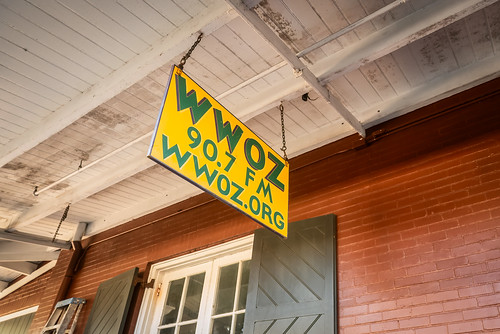 Last hour of the WWOZ sign on the French Market Building - Nov. 28, 2023. Photo by Kristen Derr.