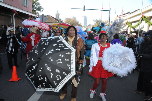 Charmaine Neville at WWOZ's moving day second line parade on November 28, 2023. Photo by Black Mold.