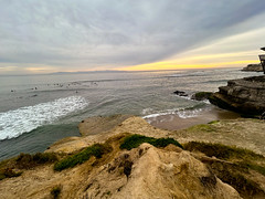 Surfers at Pleasure Point in Santa Cruz, CA--11-22-23