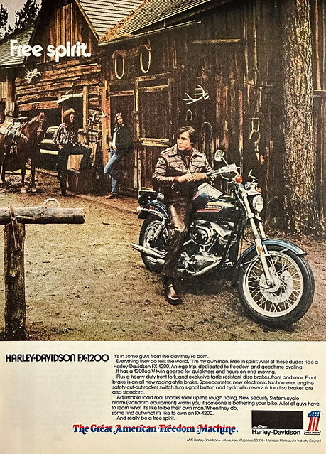 1974 Harley-Davidson ad in Playboy Magazine.