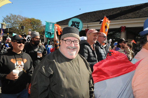 John Papa Gros at WWOZ's moving day second line parade on November 28, 2023. Photo by Black Mold.
