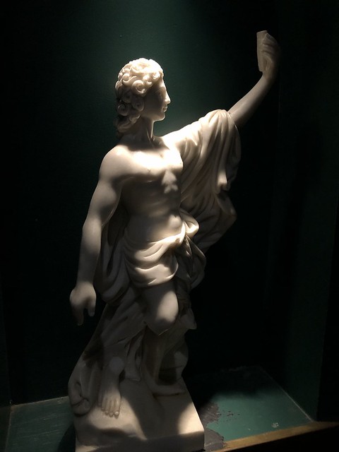 Classical sculpture selfie, men's room, Lobby Bar at Moxy NYC Chelsea, W. 28th Street, New York City
