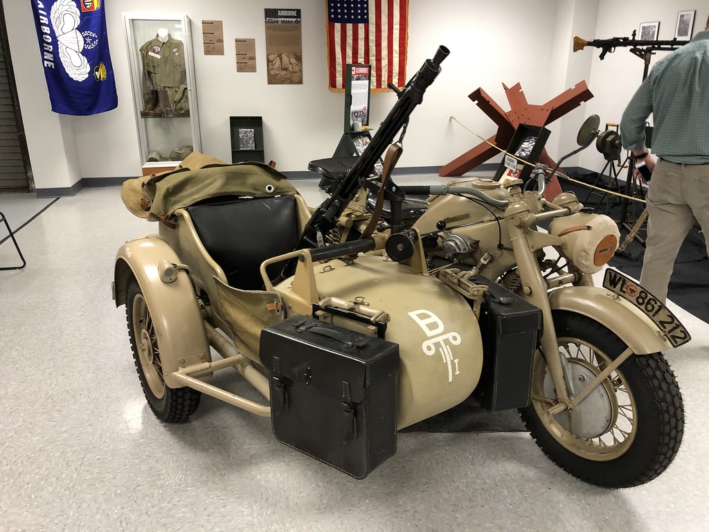 WWII German Zundapp sidecar motorcycle