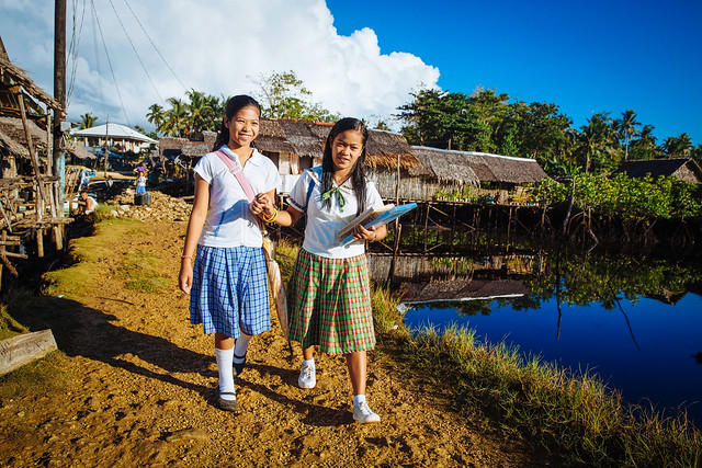 School Girls in School Uniform on their way to School