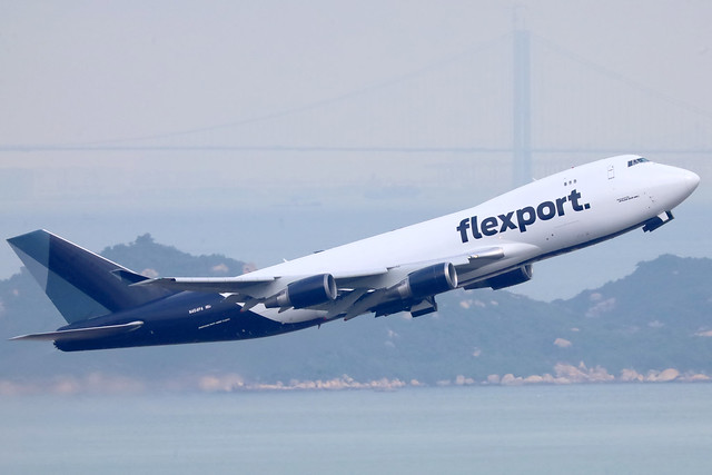 flexport (Atlas Air) B747-400F N454PA departing HKG/VHHH