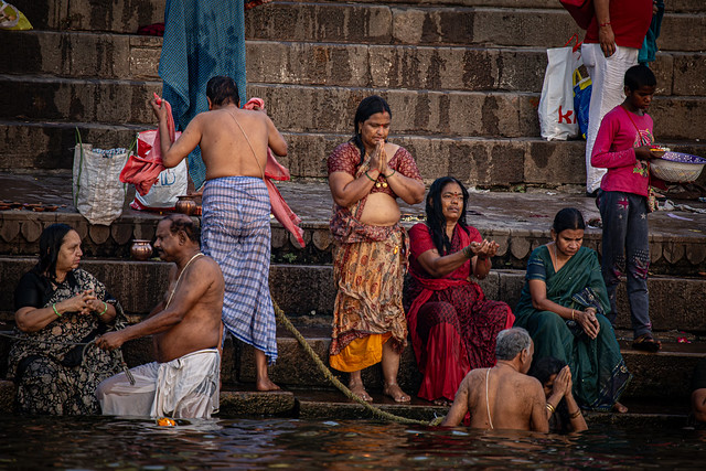 Worship At The Ganges, Varanasi