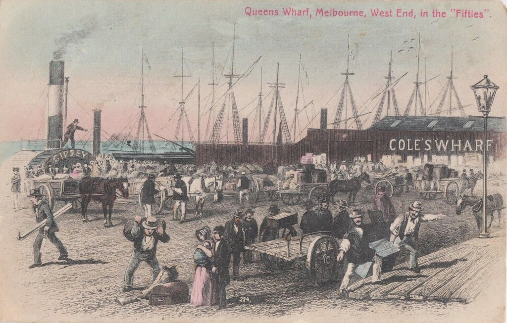 Queens Wharf, Melbourne, Victoria - 1850s