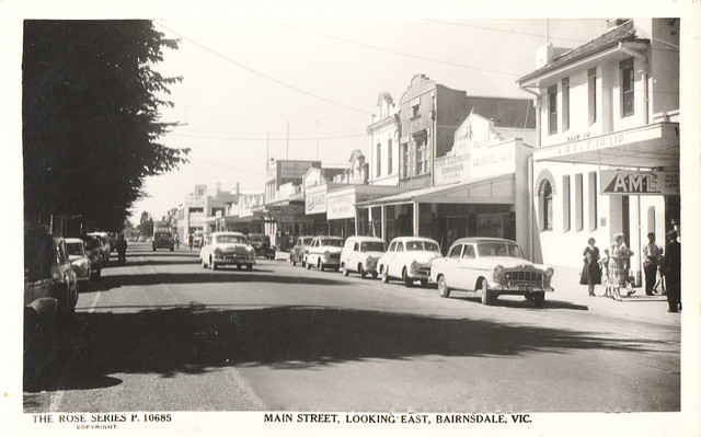 Main Street, looking east, in Bairnsdale, Victoria - 1960s