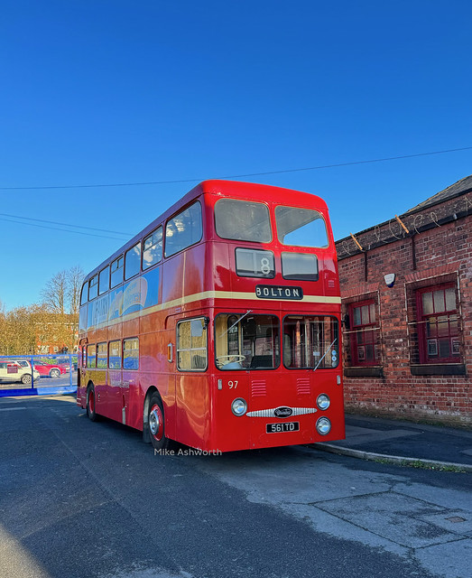 Preserved ex-Lancashire United Transport Daimler Fleetline 97, 561 TD : Greater Manchester Transport Museum, November 2023