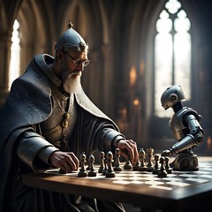 Abbot Gregory of Orleans playing chess against the automaton