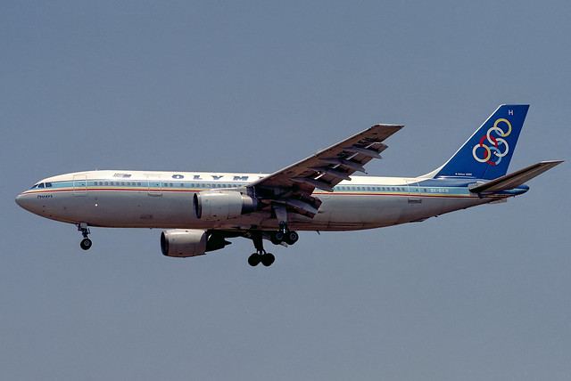 SX-BEH Olympic Airways Airbus A300B4-103 at Athens Ellinikon International Airport in July 1994